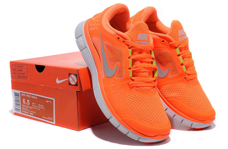 Nike Free run Womens Shoes 5.0 breathable Orange Gray (5)
